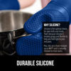 Picture of Gorilla Grip BPA-Free Soft Silicone Oven Mitts and Potholder Set of 4, Heat Resistant Hot Pads, Thick Cotton Lined Cooking Mitt, Long Gloves Protect Hands, Kitchen Waterproof Trivet Mats, 12.5" Blue