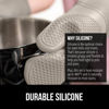 Picture of Gorilla Grip BPA-Free Soft SIlicone Oven Mitts and Potholder Set of 4, Heat Resistant Hot Pads, Thick Cotton Lined Cooking Mitt, Long Gloves Protect Hands, Kitchen Waterproof Trivet Mats, 12.5" Almond