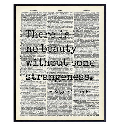 Picture of Edgar Allan Poe Gothic Art LARGE 11x14 - Retro Goth Wall Decor for Home, Office, Living Room, Bedroom, Bathroom - Famous Quotes Typography Wall Art for Poetry Fans, Vintage Horror Fans - Unframed
