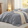 Picture of Bedsure Queen Size Comforter Set, Grey Soft Prewashed Bedding for All Seasons, 3 Pieces Warm Down Alternative Bed Set, 1 Lightweight Comforter (90"x90") and 2 Pillowcases (20"x26")