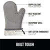 Picture of Gorilla Grip BPA-Free Soft Silicone Oven Mitts, Heat Resistant Thick Cotton Lined Cooking Mitt Set, 14.5" Extra Long Flexible Potholders Protect Hands, Kitchen Essential Waterproof Gloves, Gray