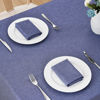 Picture of Veblandy Rectangle Tablecloth Linen Textured Waterproof & Stain Resistant Table Cloth Wrinkle Free Decorative Fabric Farmhouse Table Cover for Dining/Party/Buffet/Wedding, 52 x 70 Inch, Demin Blue