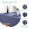 Picture of Veblandy Rectangle Tablecloth Linen Textured Waterproof & Stain Resistant Table Cloth Wrinkle Free Decorative Fabric Farmhouse Table Cover for Dining/Party/Buffet/Wedding, 52 x 70 Inch, Demin Blue