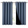 Picture of NICETOWN 100% Blackout Curtains with Black Liners, Thermal Insulated Full Blackout 2-Layer Lined Drapes, Energy Efficiency Window Draperies for Boy's Room (Stone Blue, 2 Panels, 52-inch by 45-inch)