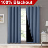 Picture of NICETOWN Full Shade Curtain Panels 72 inches Long, Pair of Energy Smart & Noise Blocking Out Blackout Drapes for Guest Room Window, Thermal Insulated Lined Window Dressing (Stone Blue, 52x72)