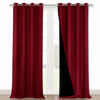 Picture of NICETOWN Cold Blocking 100% Blackout Curtains, Durable and Soft Black Lined Blackout Drapes, Energy Saving Decoration for Patio Sliding Glass Door, Burgundy, 52-inch x 108 inches, 2 PCs