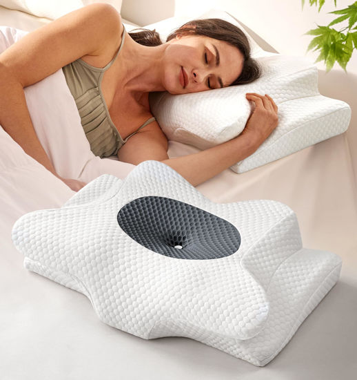 Picture of Dream Without Pain Cervical Neck Pillow for Sleeping, Ergonomic Side Sleeper Pillows for Adults, Cooling Orthopedic Pillow for Neck Relief Support, Memory Foam Pillows Back Stomach Sleepers