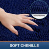 Picture of Smiry Luxury Chenille Toilet Rugs U-Shaped 20''x20'', Soft Absorbent Non-Slip Contoured Rugs, Machine Washable Contour Bath Mats for Bathroom Toilet, Navy Blue