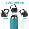 Picture of Konokyo 22oz Stainless Steel Bottles with 3 Lids Sport Insulated Water Bottle,Light Blue