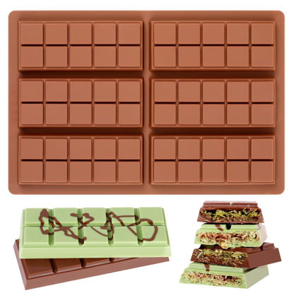 Picture of Fimary Chocolate Bar Mold - Non-Stick Chocolate Molds, Food Grade Silicone Deep Chocolate Bar Mold for Dubai Chocolate Bar Pistachio, Candy, Chocolate Snacks, Milk Chocolate Bar