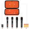 Picture of Wireless Microphone Case Compatible with JBL Wireless Two Microphone System/for JBL PartyBox Wireless Mic, Handheld Dual Mic Travel Bag for Singing or Karaoke for Receiver, Adapter, Batteries-Orange