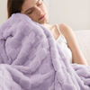 Picture of Bedsure Lavender Fog Fleece Blanket for Couch - Super Soft Cozy Twin Blankets for Women, Cute Small Throws for Girls, 60x80 Inches