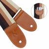 Picture of Nefelibata Guitar Strap, Cotton Full Grain Leather Ends Guitar Straps with Pick Pocket for Bass, Electric & Acoustic Guitar, Come with Free Strap Button, 1 Pair Strap Locks and 4 Guitar Picks