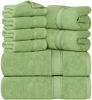 Picture of Utopia Towels 8-Piece Premium Towel Set, 2 Bath Towels, 2 Hand Towels, and 4 Wash Cloths, 600 GSM 100% Ring Spun Cotton Highly Absorbent Towels for Bathroom, Gym, Hotel, and Spa (Sage Green)