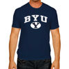 Picture of Campus Colors NCAA Adult Gameday Cotton T-Shirt - Premium Quality - Semi-Fitted Style - Officially Licensed Product (BYU Cougars - Navy, Large)