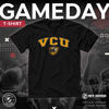Picture of Campus Colors NCAA Adult Gameday Cotton T-Shirt - Premium Quality - Semi-Fitted Style - Officially Licensed Product (VCU Rams - Black, Small)