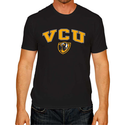 Picture of Campus Colors NCAA Adult Gameday Cotton T-Shirt - Premium Quality - Semi-Fitted Style - Officially Licensed Product (VCU Rams - Black, Large)