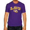Picture of Campus Colors NCAA Adult Gameday Cotton T-Shirt - Premium Quality - Semi-Fitted Style - Officially Licensed Product (LSU Tigers - Purple, Medium)