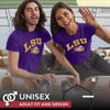 Picture of Campus Colors NCAA Adult Gameday Cotton T-Shirt - Premium Quality - Semi-Fitted Style - Officially Licensed Product (LSU Tigers - Purple, Medium)