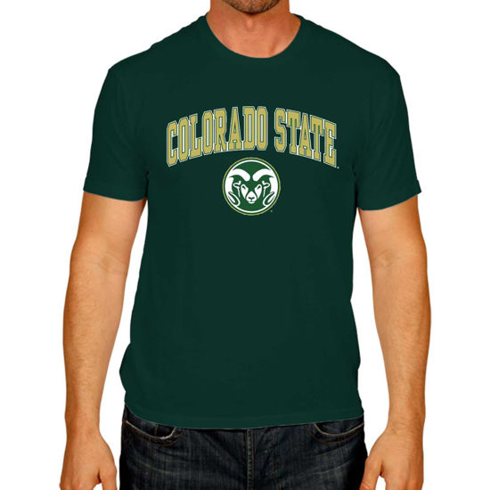 Picture of Campus Colors NCAA Adult Gameday Cotton T-Shirt - Premium Quality - Semi-Fitted Style - Officially Licensed Product (Colorado State Rams - Green, Medium)