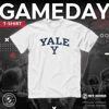 Picture of Campus Colors NCAA Adult Gameday Cotton T-Shirt - Premium Quality - Semi-Fitted Style - Officially Licensed Product (Yale Bulldogs - White, Small)