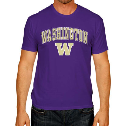 Picture of Campus Colors NCAA Adult Gameday Cotton T-Shirt - Premium Quality - Semi-Fitted Style - Officially Licensed Product (Washington Huskies - Purple, X-Large)