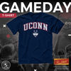 Picture of Campus Colors NCAA Adult Gameday Cotton T-Shirt - Premium Quality - Semi-Fitted Style - Officially Licensed Product (UCONN Huskies - Navy, Small)