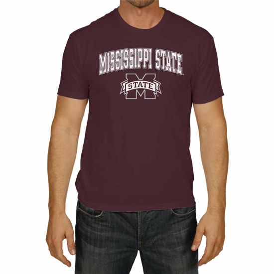 Picture of Campus Colors NCAA Adult Gameday Cotton T-Shirt - Premium Quality - Semi-Fitted Style - Officially Licensed Product (Mississippi State Bulldogs - Team Color, X-Large)