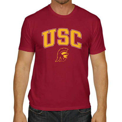 Picture of Campus Colors NCAA Adult Gameday Cotton T-Shirt - Premium Quality - Semi-Fitted Style - Officially Licensed Product (USC Trojans - Cardinal, XX-Large)