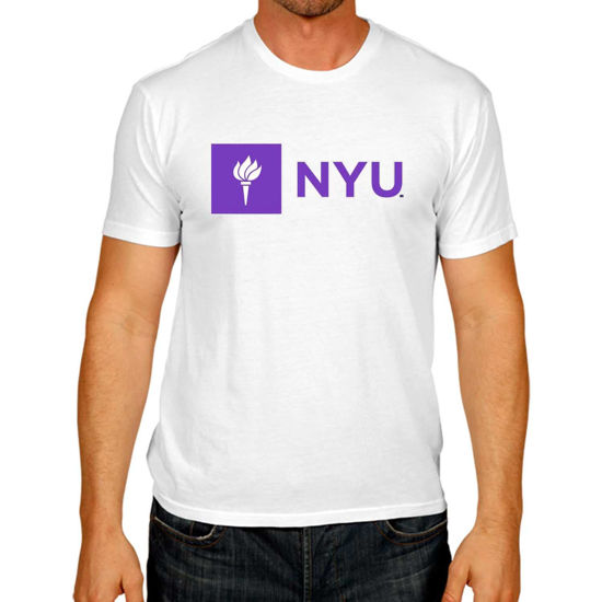 Picture of Campus Colors NCAA Adult Gameday Cotton T-Shirt - Premium Quality - Semi-Fitted Style - Officially Licensed Product (NYU Violets - White, XX-Large)