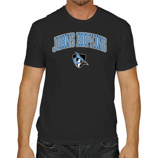 Picture of Campus Colors NCAA Adult Gameday Cotton T-Shirt - Premium Quality - Semi-Fitted Style - Officially Licensed Product (Johns Hopkins Blue Jays - Black, Small)