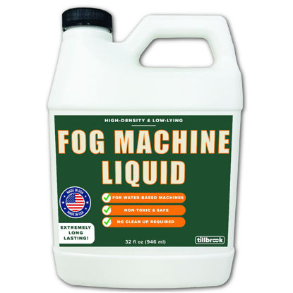 Picture of Fog Machine Liquid - 32 oz Tillbrook Fog Machine Fluid - High Density & Long-Lasting Fog Juice - Low-Lying, Universal, Water-Based Solution for Spooky Halloween Parties, Haunted Houses, & Concerts