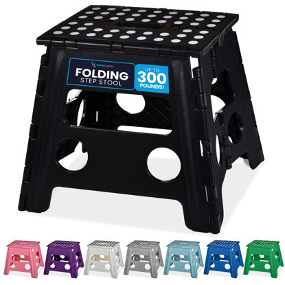 Picture of Handy Laundry Folding Lightweight Step Stool is Sturdy Enough to Support Adults and Safe Enough for Kids. Opens Easy with One Flip. Great for Kitchen, Bathroom or Bedroom. (Black- 13 inch)