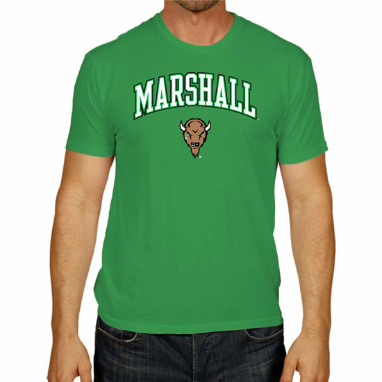 Picture of Campus Colors NCAA Adult Gameday Cotton T-Shirt - Premium Quality - Semi-Fitted Style - Officially Licensed Product (Marshall Thundering Herd - Green, Small)