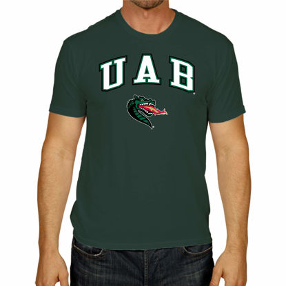 Picture of Campus Colors NCAA Adult Gameday Cotton T-Shirt - Premium Quality - Semi-Fitted Style - Officially Licensed Product (UAB Blazers - Green, Medium)