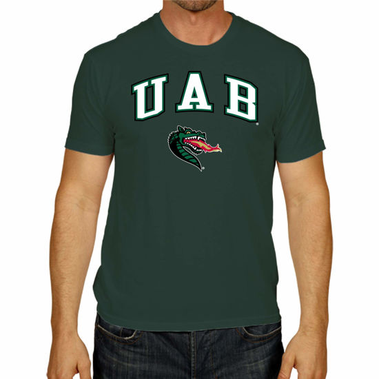 Picture of Campus Colors NCAA Adult Gameday Cotton T-Shirt - Premium Quality - Semi-Fitted Style - Officially Licensed Product (UAB Blazers - Green, X-Large)