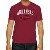 Picture of Campus Colors NCAA Adult Gameday Cotton T-Shirt - Premium Quality - Semi-Fitted Style - Officially Licensed Product (Arkansas Razorbacks - Cardinal, Small)