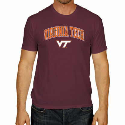Picture of Campus Colors NCAA Adult Gameday Cotton T-Shirt - Premium Quality - Semi-Fitted Style - Officially Licensed Product (Virginia Tech Hokies - Maroon, XX-Large)