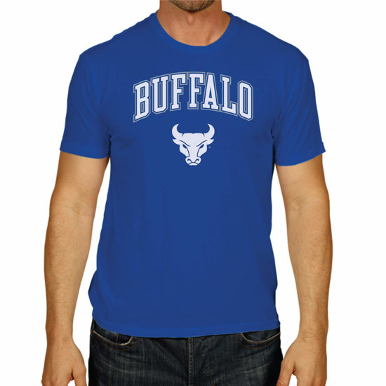 Picture of Campus Colors NCAA Adult Gameday Cotton T-Shirt - Premium Quality - Semi-Fitted Style - Officially Licensed Product (Buffalo Bulls - Royal, Small)