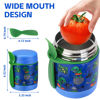 Picture of 10oz Soup Thermo for Hot Food Kids Insulated Food Jar,Thermo Hot Food Lunch Container, Width Mouth Stainless Steel Lunch Box for Kids with Spoon (Blue-dinosaur)