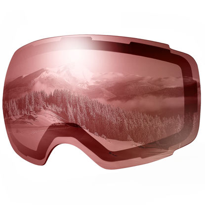 Picture of OutdoorMaster Ski Goggles PRO Replacement Lens - 20+ Choices (VLT 28% Pink Silver)