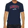 Picture of Campus Colors NCAA Adult Gameday Cotton T-Shirt - Premium Quality - Semi-Fitted Style - Officially Licensed Product (Liberty Flames - Navy, Small)