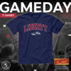 Picture of Campus Colors NCAA Adult Gameday Cotton T-Shirt - Premium Quality - Semi-Fitted Style - Officially Licensed Product (Liberty Flames - Navy, Small)