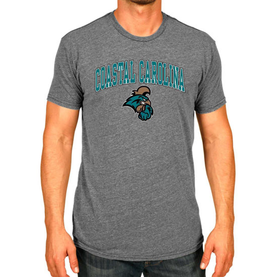 Picture of Campus Colors NCAA Adult Gameday Cotton T-Shirt - Premium Quality - Semi-Fitted Style - Officially Licensed Product (Coastal Carolina Chanticleers - Graphite, Large)
