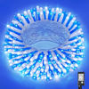 Picture of Vivideal 200 LED Christmas Lights Outdoor - 66ft Christmas String Lights 8 Modes Plug in Waterproof Fairy Lights with Timer Memory for Indoor Outside Bedroom Home Party Decoration, Blue&White