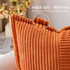 Picture of MIULEE Orange Pillow Covers 18x18 Inch with Splicing Set of 2 Super Soft Boho Striped Corduroy Pillow Covers Broadside Decorative Textured Throw Pillows for Couch Cushion Livingroom