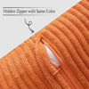 Picture of MIULEE Orange Pillow Covers 18x18 Inch with Splicing Set of 2 Super Soft Boho Striped Corduroy Pillow Covers Broadside Decorative Textured Throw Pillows for Couch Cushion Livingroom