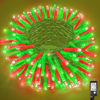 Picture of Vivideal 200 LED Red and Green Christmas Lights - 66ft String Lights Indoor Clear Wire 8 Modes Plug in Waterproof Fairy Lights with Timer Memory for Indoor Outside Bedroom Home Party Decorations