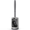 Picture of HAMITOR Toilet Bowl Brush Holder Set: Curved Design with Holder for Deep Cleaning Under Rim - Compact Hidden Scrubber for Small Space - Modern RV Bathroom Accessories - Gray