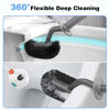 Picture of HAMITOR Toilet Bowl Brush Holder Set: Curved Design with Holder for Deep Cleaning Under Rim - Compact Hidden Scrubber for Small Space - Modern RV Bathroom Accessories - Gray